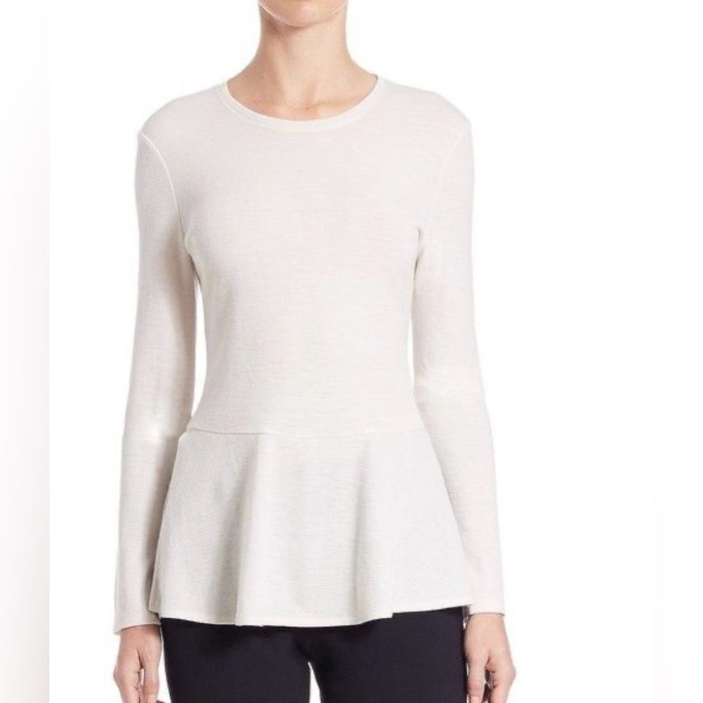 NWT Theory Malydie 100% SILK Peplum Top Small. $225 Quiet Luxury